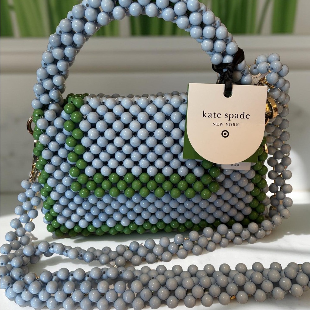 Kate Spade Blue and Green Beaded Handbag NWT